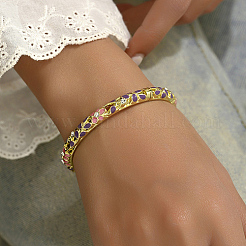 Braccialetto a fiore smaltato con strass&nbsp;PF4009-4