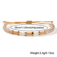 Pulseras de cuentas trenzadas de cuentas de vidrio&nbsp;AQ4217-2