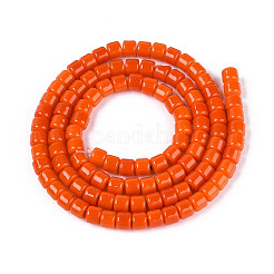 Chapelets de perles en verre opaque de couleur unie&nbsp;GLAA-N065-4x4mm-C03