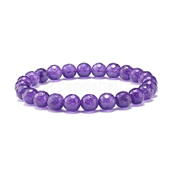 Natürliches Malaysien-Jade (gefärbtes) rundes Stretch-Perlenarmband&nbsp;BJEW-JB07635