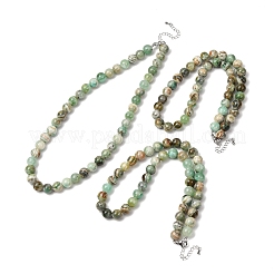 Colliers de perles rondes en jaspe vert naturel de 8 mm&nbsp;GG-CBAA808-02P-B