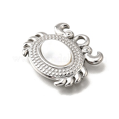 304 Edelstahl Pavé-Anhänger mit natürlichen weißen Muscheln&nbsp;STAS-C122-21B-02P