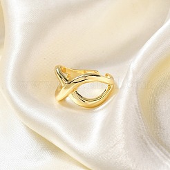 Gestellplattierte Messingmanschettenfingerringe für Frauen&nbsp;RJEW-M028-19G