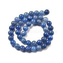 Brins de perles rondes en aventurine bleue naturelle teintes et chauffées&nbsp;G-N0120-08-8mm