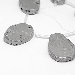 Galvanisierte natürliche Druzy Geode & gefärbte Achatperlen Stränge&nbsp;G-N0169-003D