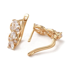 Créoles en laiton avec zircone cubique de micro pave&nbsp;EJEW-C073-16KCG