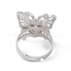 Verstellbarer Ring mit Edelstein-Schmetterling&nbsp;RJEW-H133-02