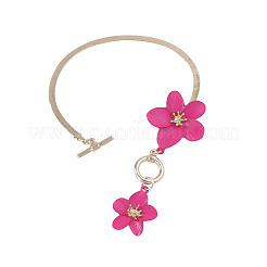 Cavigliere in lega smaltata con ciondolo a forma di fiore in ottone e catena a serpente per donna&nbsp;WG4EB39-01
