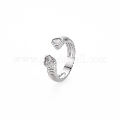 Micro cuivres ouvrent zircone cubique anneaux de manchette&nbsp;RJEW-S045-155P