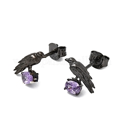 Halloween 925 Sterling Silber Zirkonia Ohrstecker&nbsp;EJEW-P327-01A-B