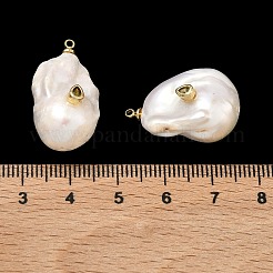 Anhänger aus Messing und Perlmutt mit Mikropavé-Fassung aus Zirkonia&nbsp;KK-H259-13B-G01