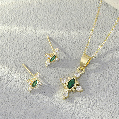 Set di gioielli in ottone con micro pavé di zirconi cubici&nbsp;FS-WG607C5-01