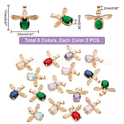 16pcs 8 Farben Glasanhänger&nbsp;GLAA-GA0001-31
