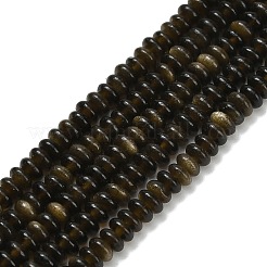 Natürliche goldenen Glanz Obsidian Perlen Stränge&nbsp;G-L635-A11-4x2mm-01