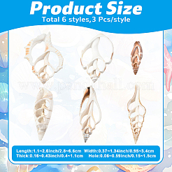 18 pieza de 6 estilos de colgantes grandes de concha natural&nbsp;BSHE-YW0001-20