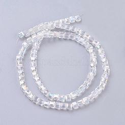 FilI di perline in vetro placcato&nbsp;EGLA-D018-4x4mm-01