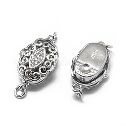 Anlaufgeschützte rhodinierte 925 Sterling Silber Kastenverschlüsse&nbsp;STER-L057-010P