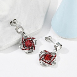 Boucles d'oreilles à tige en forme de fleur en acier inoxydable 304&nbsp;EJEW-A119-05P