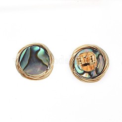 Ohrstecker aus Abalone-Muschel/Paua-Muschel&nbsp;EJEW-JE03864-02