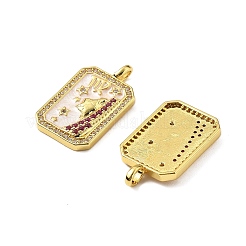 Pendenti in ottone con micro pavé di zirconi e smalto&nbsp;KK-Z114-01G
