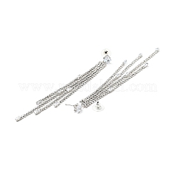 Lange Quasten-Ohrstecker mit klarem Zirkonia und Kristall-Strassen&nbsp;LS-EJEW-C037-07B-P