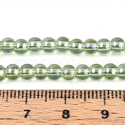 Chapelets de perles en verre transparent électrolytique&nbsp;GLAA-T032-T4mm-AB17