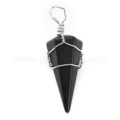 Colgantes de piedras preciosas naturales de obsidiana&nbsp;G-D458-06P-03-RS
