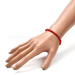 Braccialetto elasticizzato con perline rondelle in vetro sfaccettato per bambino&nbsp;BJEW-JB06807-01