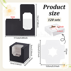 Scatole di carta per conservare cupcake a forma di cubo con finestra visibile&nbsp;BAKE-WH0002-002C