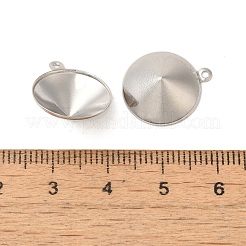 Anhänger aus Edelstahl 304 mit spitz zulaufenden Strass-Fassungen&nbsp;STAS-U025-05E-P