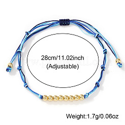 Bracelets de perles rondes tressées en laiton&nbsp;AZ5003-1
