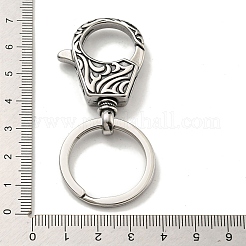 Accessori in acciaio inossidabile chirurgico 316 in stile tibetano con portachiavi in acciaio inossidabile 304&nbsp;FIND-Q101-14AS