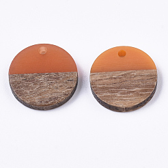 Pendentifs en bois de résine et de noyer&nbsp;X-RESI-S358-02C