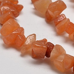 Brins de perles d'aventurine rouge naturelle en copeaux&nbsp;X-G-N0134-10B