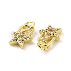 Ciondoli in ottone zirconi chiari micro pavé&nbsp;KK-E068-VF045