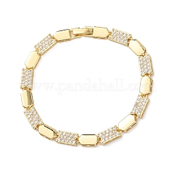 Messing-Gliederkettenarmbänder mit Mikropflaster und klarem Zirkonia für Damen&nbsp;BJEW-F530-01G