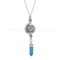 Colliers avec pendentif en turquoise synthétique&nbsp;NJEW-JN04694-02