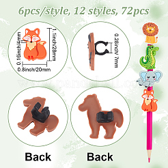 72 pieza de 12 estilos de plástico PVC con dibujos animados para decorar la pajita&nbsp;FIND-DR0001-04