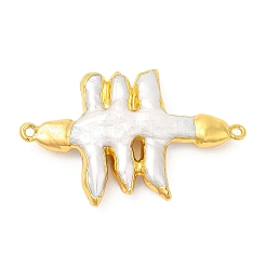 Ciondoli per connettori per recinzione con perle keshi naturali in stile barocco&nbsp;KK-M251-11G