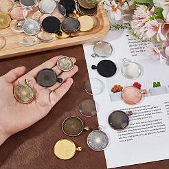 30pcs 10 Farben Legierung Anhänger Cabochon Einstellungen&nbsp;FIND-PH0025-81