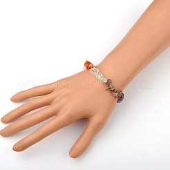 Bunte Edelstein-Chips Stretch-Armbänder&nbsp;BJEW-JB01546