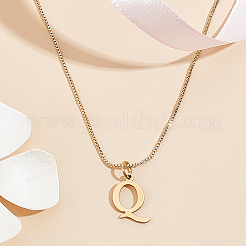 1 collar con colgante de letra de acero inoxidable 304&nbsp;NJEW-LP0001-38Q-G