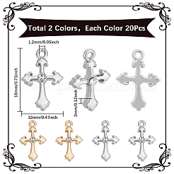 40 Stück 2-Farben-Rack-Plating-Legierung-Strass-Anhänger&nbsp;FIND-SC0013-73