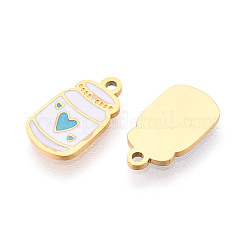304 Edelstahl-Emaille-Anhänger&nbsp;STAS-T065-64G-02