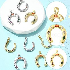 2pcs latón micro pavé colgantes de circonita cúbica&nbsp;KK-FS0002-14P