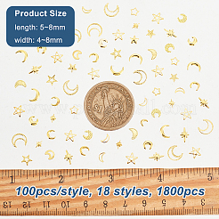 1800 Stück Messing-Cabochon im 18-Stil&nbsp;MRMJ-OC0003-82