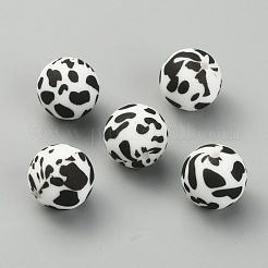 Perles de silicone motif imprimé léopard&nbsp;SIL-TAC0003-06C