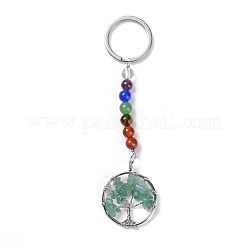 Edelstein und natürliches grünes Aventurin Chakra keychain&nbsp;KEYC-P037-A05