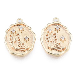 Pendenti in zirconi cubici trasparenti in micro pavè di ottone&nbsp;KK-N216-577LG