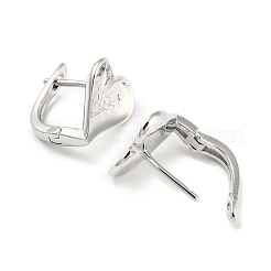 Boucles d'oreilles créoles coeur en laiton femme&nbsp;KK-C031-37P